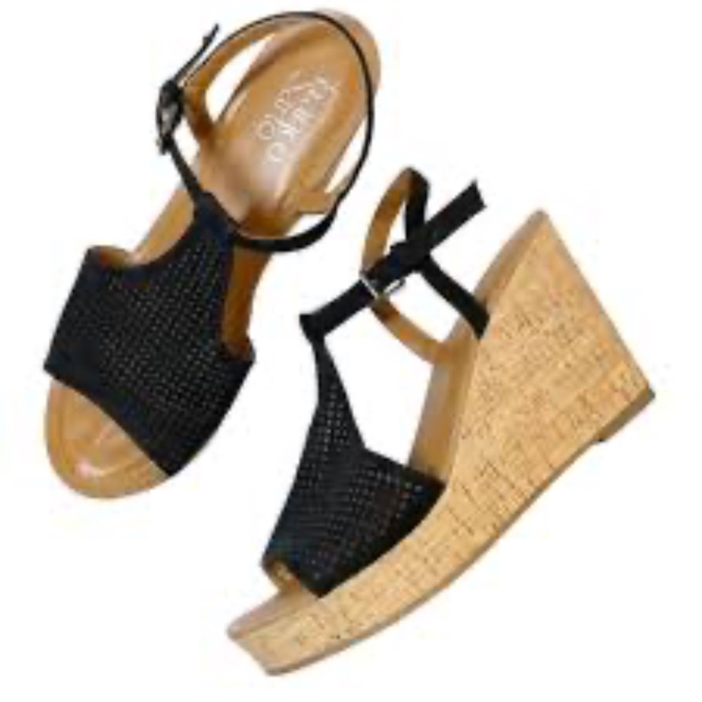 Franco Sarto Suede Sandals 8 wedges s36